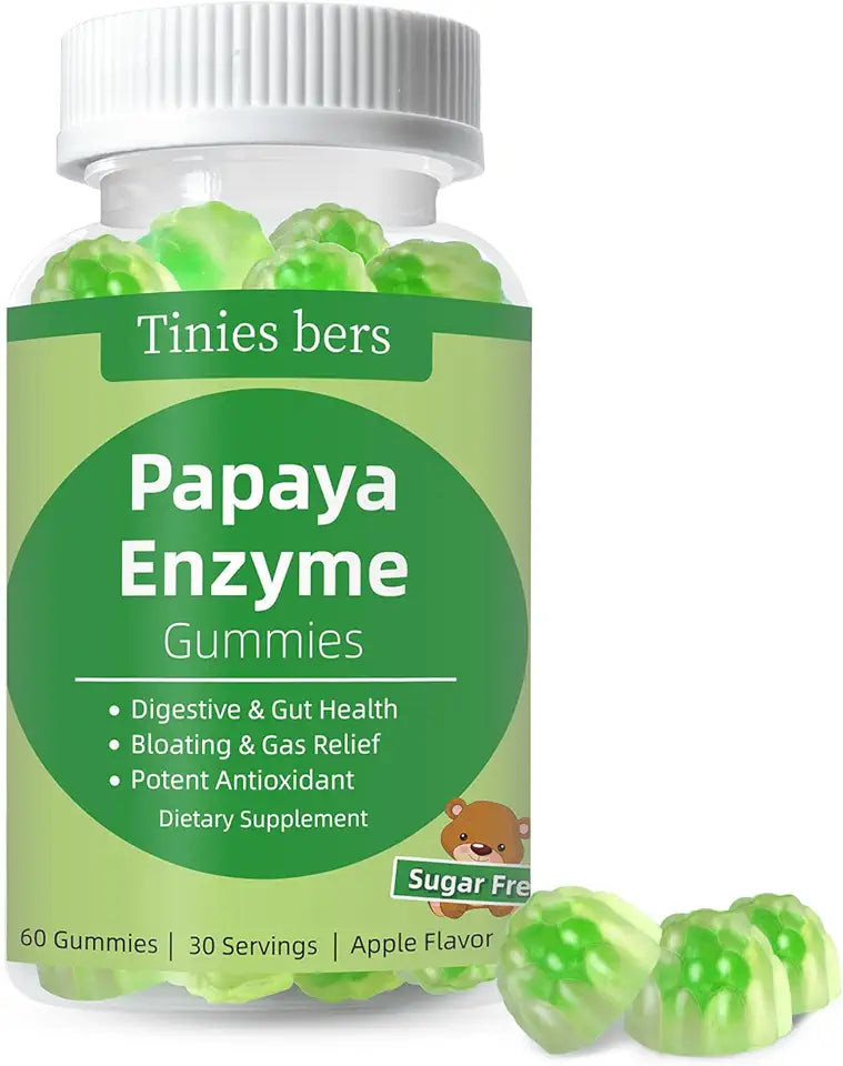 Papaya Enzyme Gummies, Vegan, Non-GMO, Apple, 60 B2285