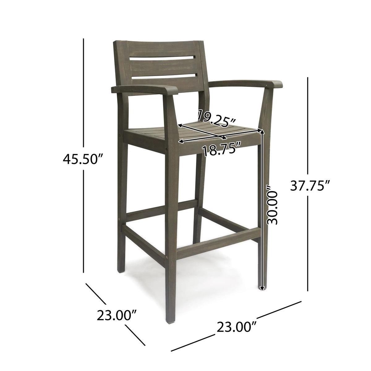 Acacia Wood Barstool Set of 2 T418050