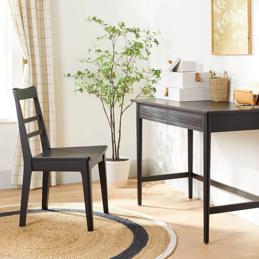 Black Wood & Cane Writing Desk K953
