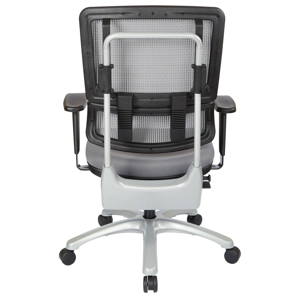 Grey Mesh Back Chair with Silver Base, Orange B302