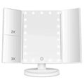 Trifold Lighted Makeup Vanity Mirror with 2X/3X Magnification X223025