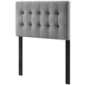 Twin Size Grey Velvet Tufted Headboard C1511