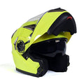 Neon Yellow Motorcycle Modular Helmet with Drop Down Visor S798