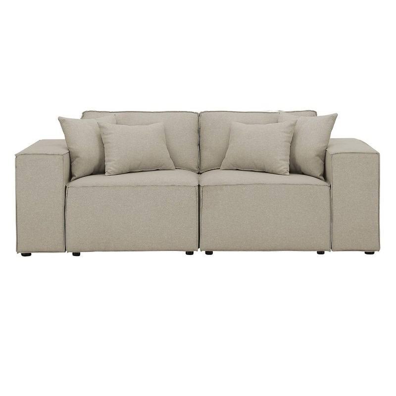 Beige Linen Loveseat V2853