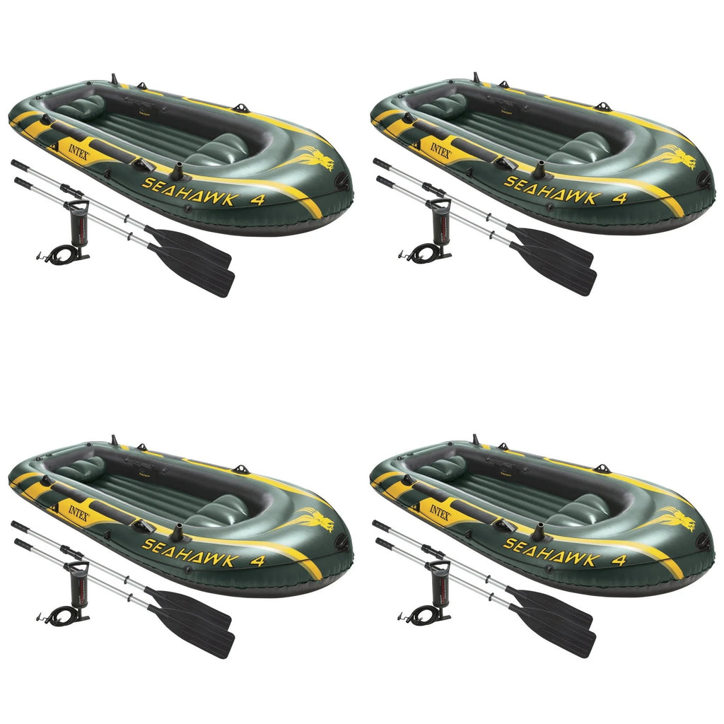 Inflatable 4 Person Boat Raft Set with Oars & Pump T4570