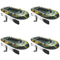 Inflatable 4 Person Boat Raft Set with Oars & Pump T4570