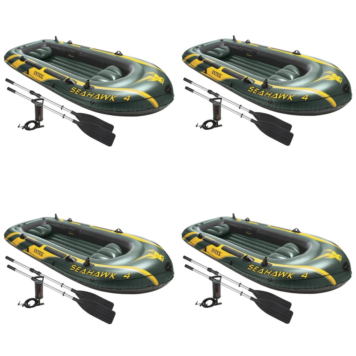 Inflatable 4 Person Boat Raft Set with Oars & Pump T4570