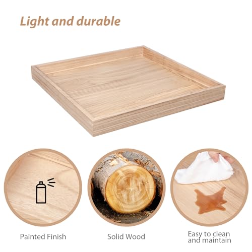 Large Square Rustic Wood Serving Tray 24 x 24 H788946