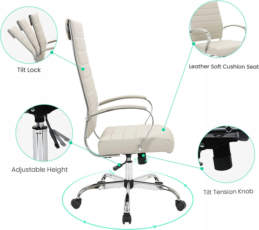 Tan Leather Swivel Office Chair I499