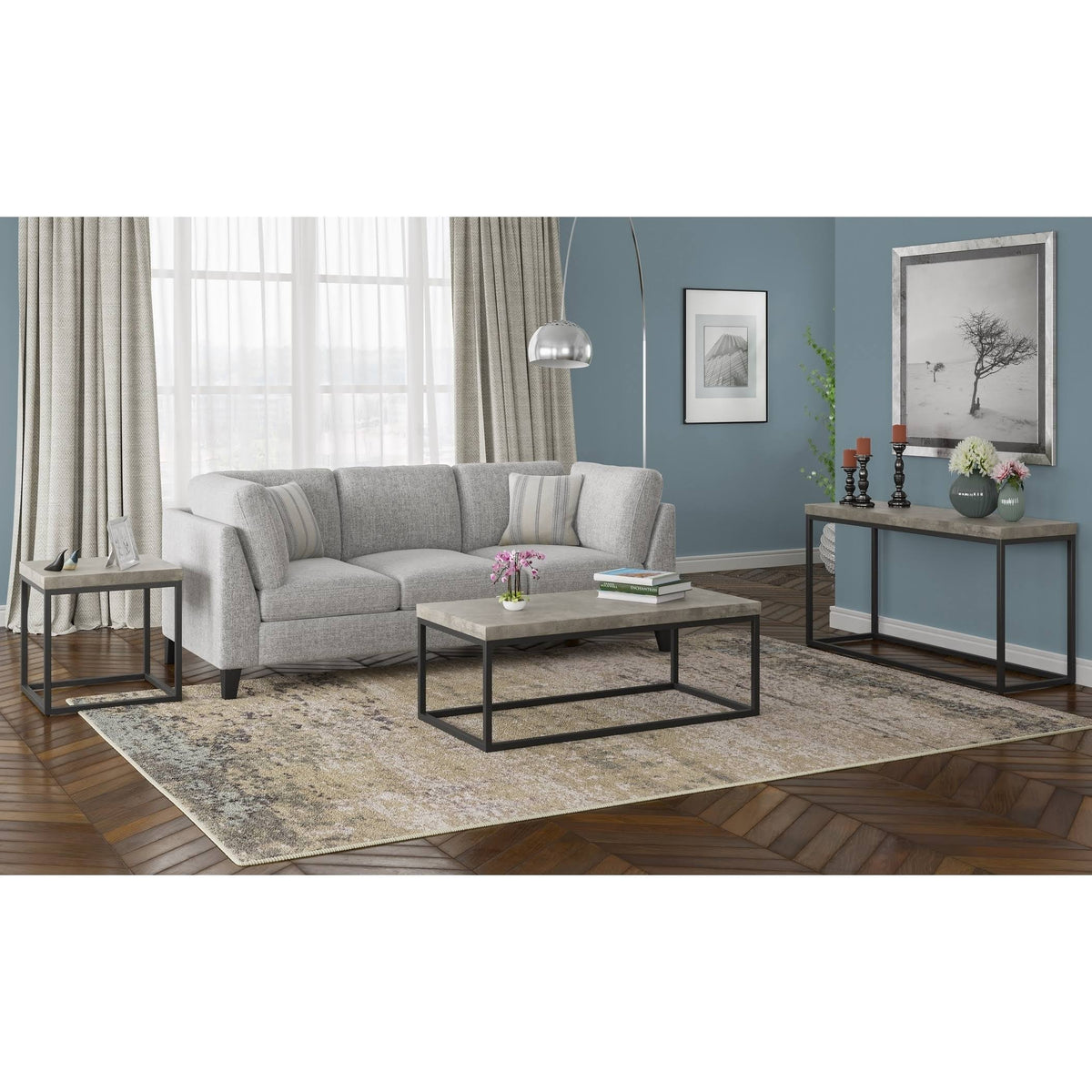 Concrete Finish End Table S2716