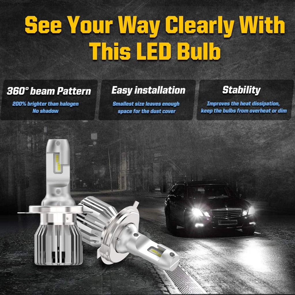 H4 9003 HB2 LED Bulbs 6000K Cool White Pack of 2 O593