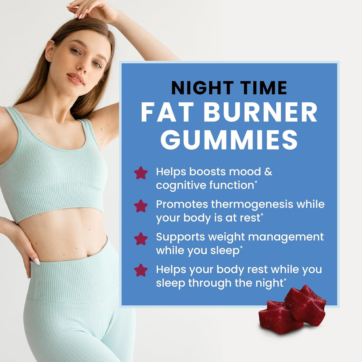 Night Time Fat Burner Gummies 60ct X883