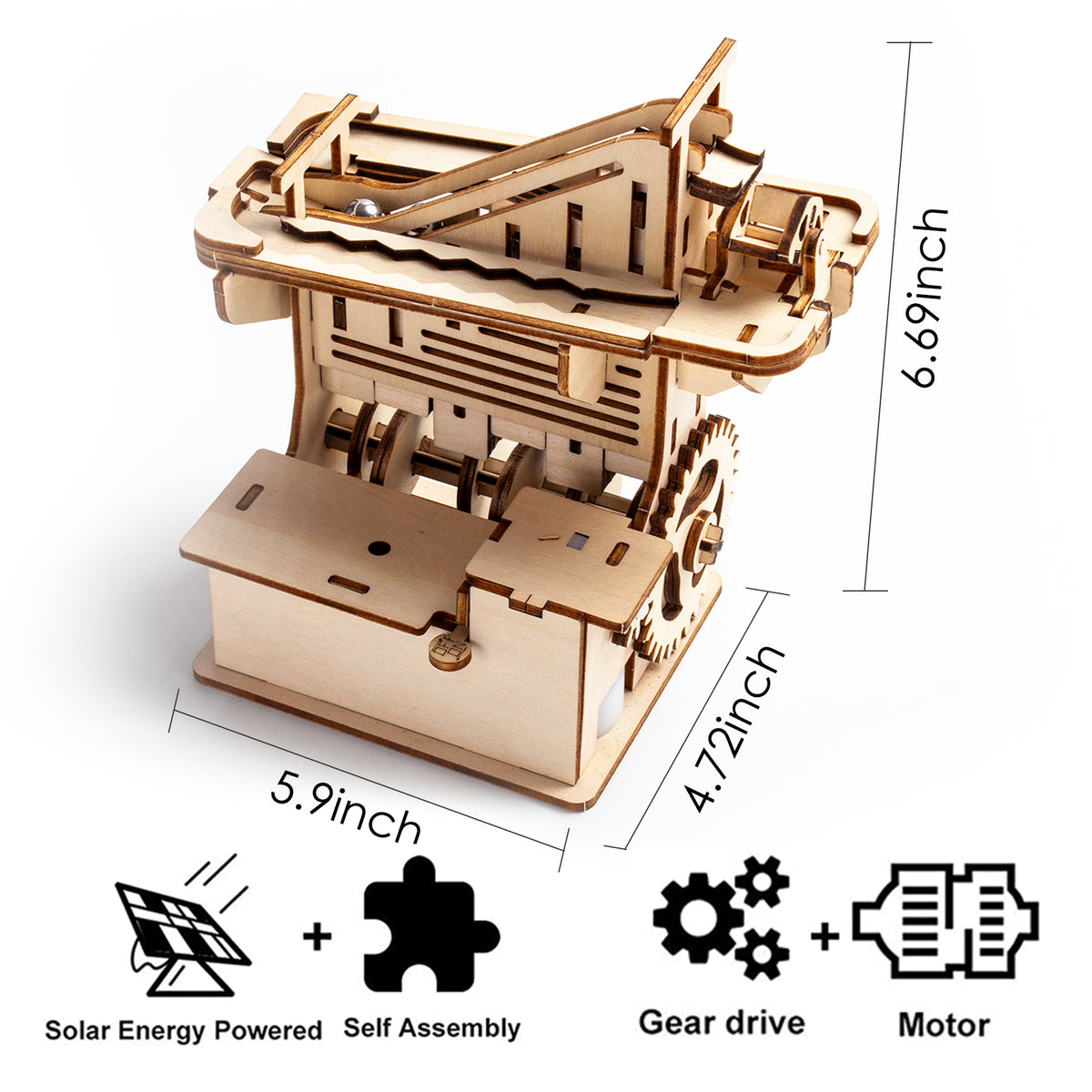 3D Wooden Puzzle Mechanical Gears Set DIY Assembly Model Kits Brain Teaser Games Building Set D8527