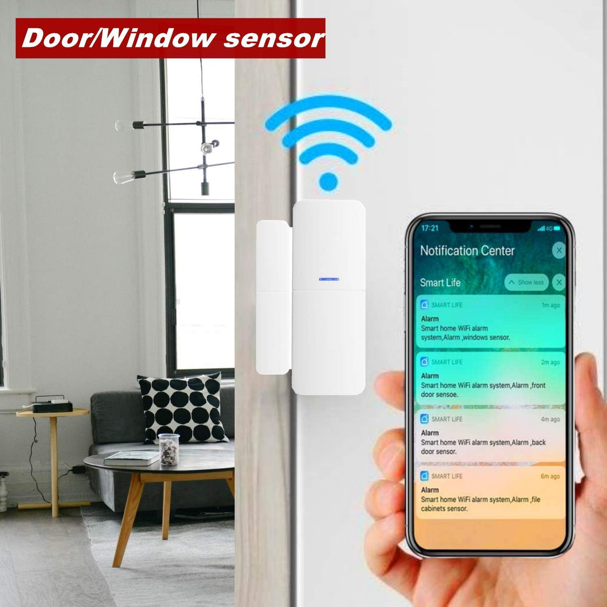 WiFi Alarm System 9 Pieces-Kit Wireless X579