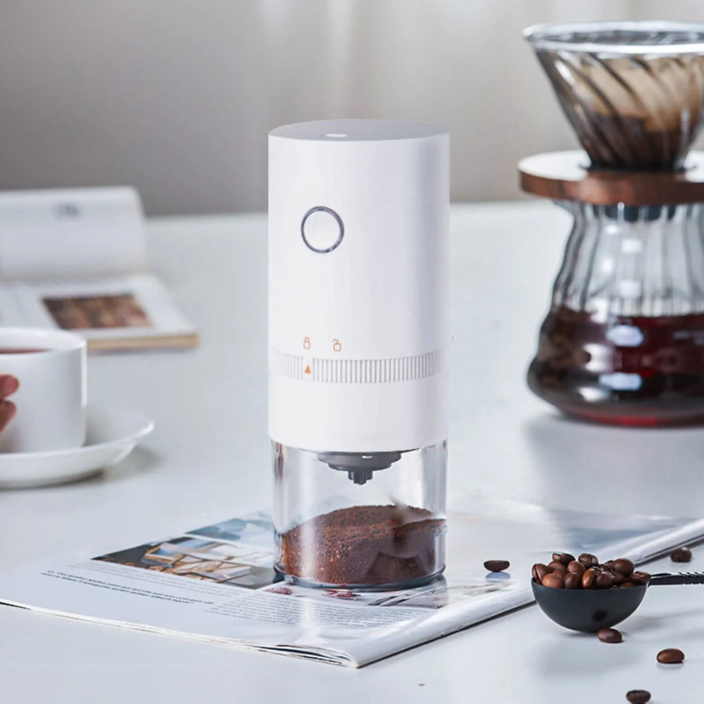 White Cordless Electric Coffee Grinder M876