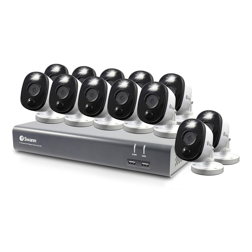 16 Channel 12 Bullet Cameras 1080p HD DVR Wired CCTV S10250