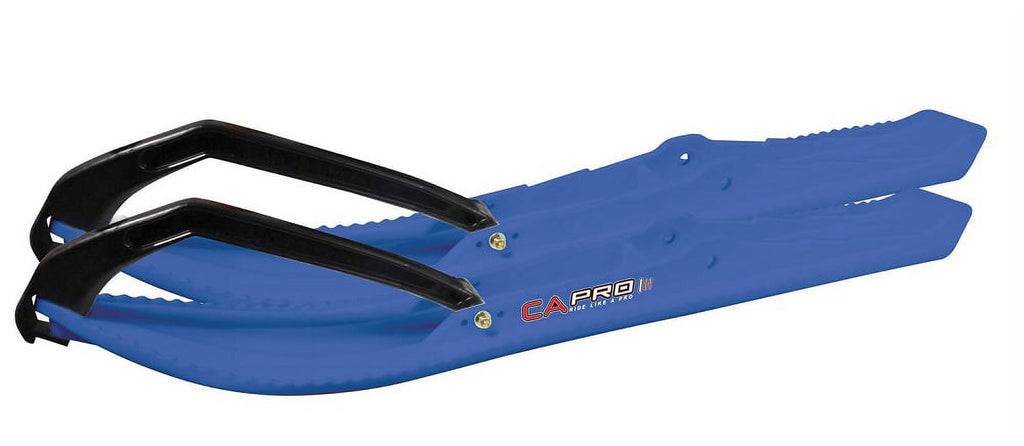 Blue Snowmobile Skis with 6" Round Bars Complete Kit Y4920