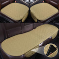 Beige Pack of 2 Leather Car Seat Bottom Covers with Pocket V798