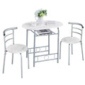 3 Piece Round Dining Table Set with Steel Legs R77550