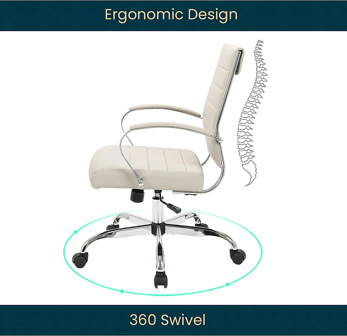 Tan Leather Swivel Office Chair I499