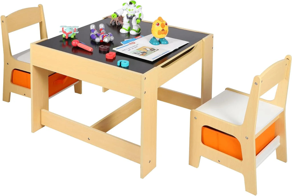 Kids Table and Chair Set with Storage Drawers K4414