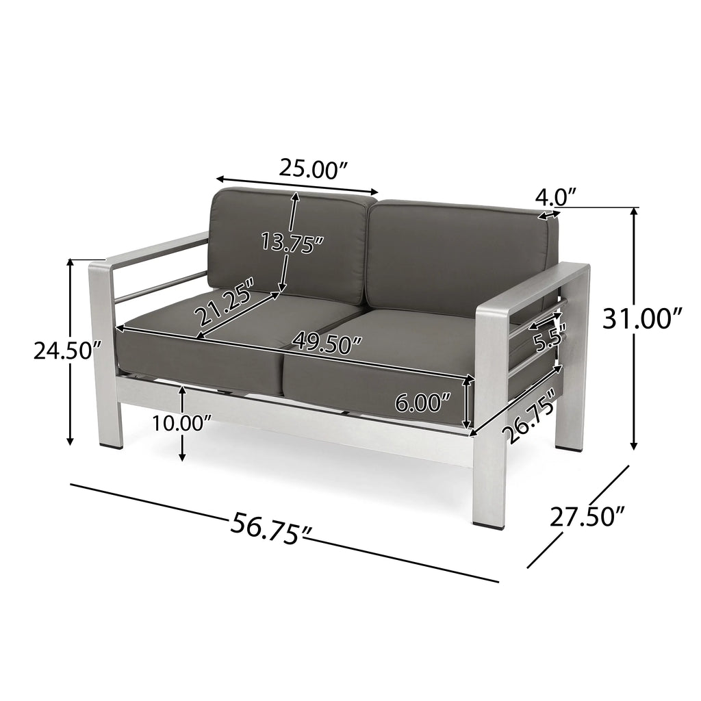 Outdoor Sofa and Chat Set with Lounges and Firepit E185123