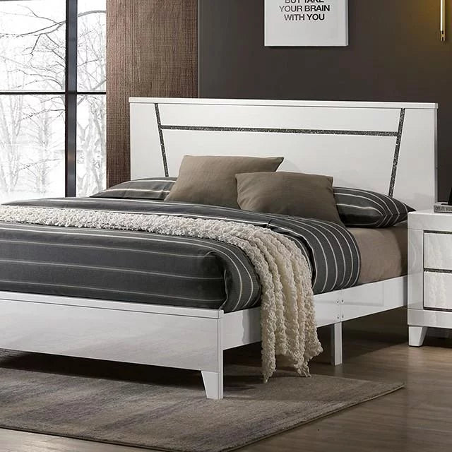White Solid Wood Full Bedroom Set 6pcs R4250