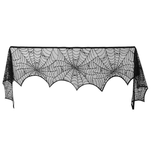 Black Lace Spider Web Mantle Scarf O568885