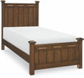 Twin Low Post Bed in Cabin Brown W403