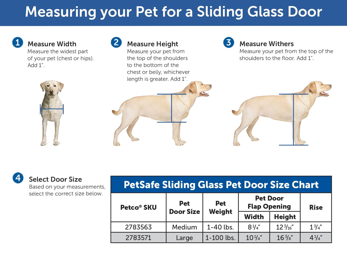 2-Piece Sliding Glass Pet Door, Large, White N31192