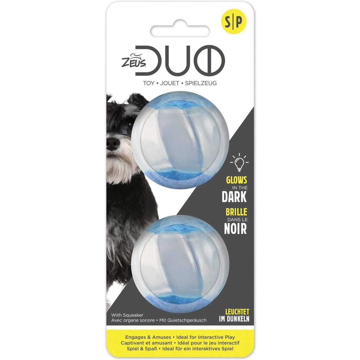 Duo Ball Dog Toy with Squeaker F43401