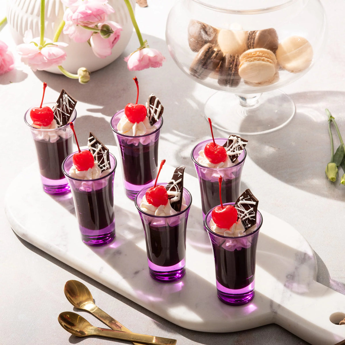 Purple 2 Oz Set of 6 Colored Shot Glasses B18270