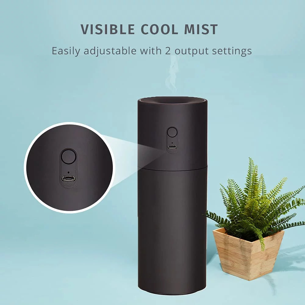 Portable Ultrasonic Humidifier, Cordless, Black V4659