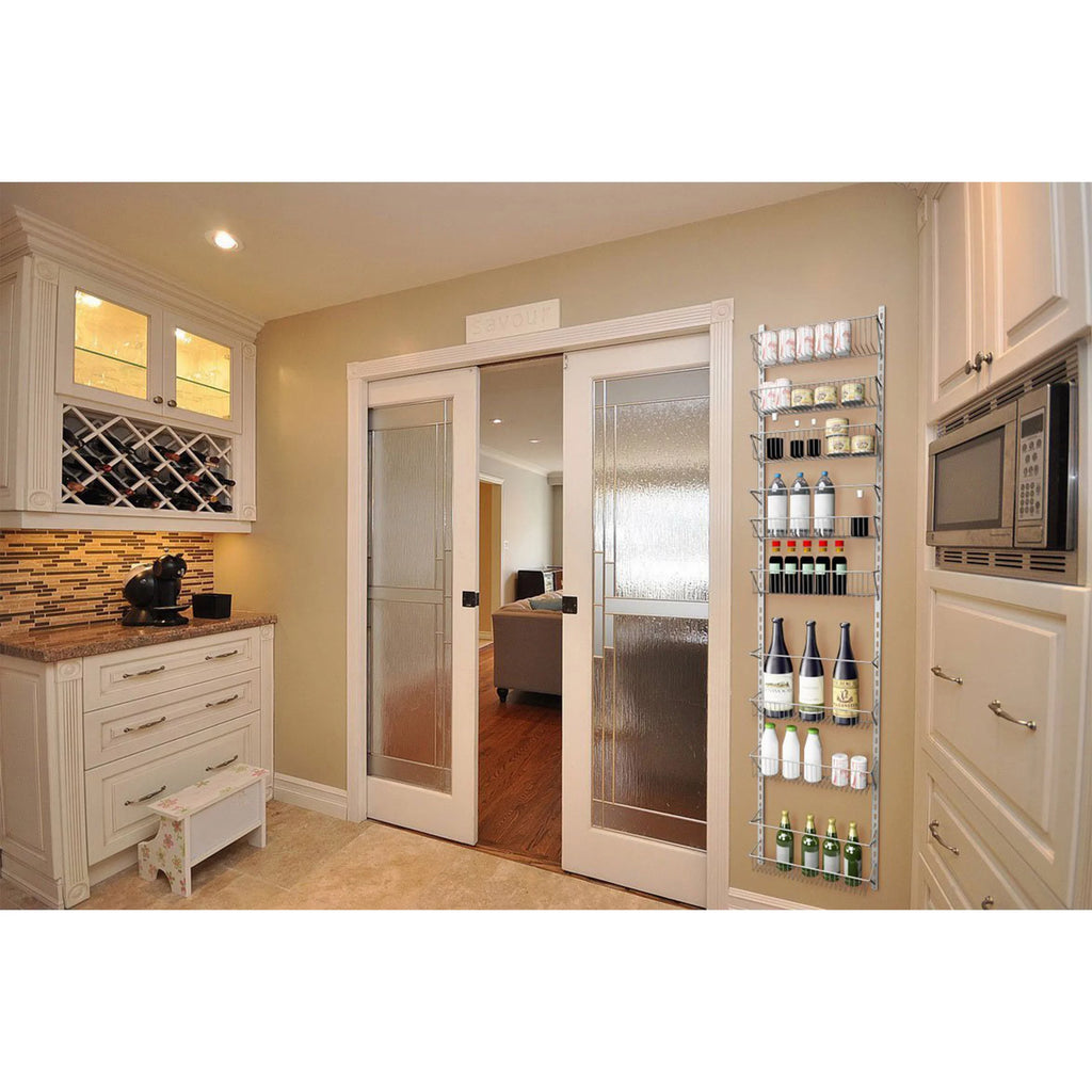 Over-the-Door White Metal Kitchen Spice Shelves T501652