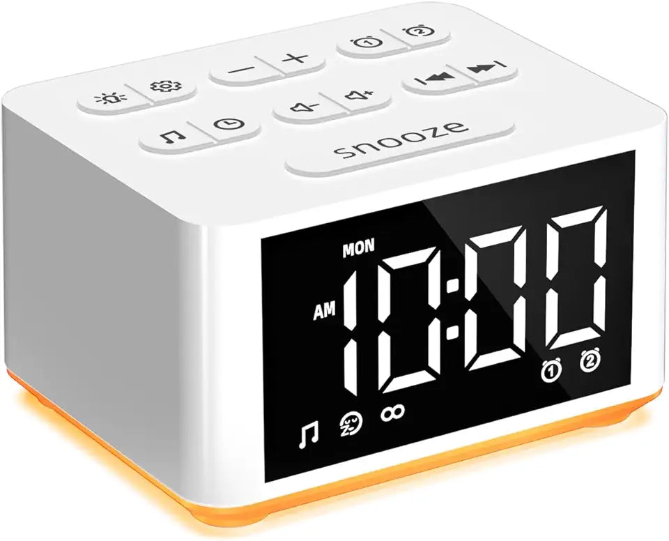 3 in 1 Sound Machine Dual Alarm Clock Night Light White Noise Machine Q1740