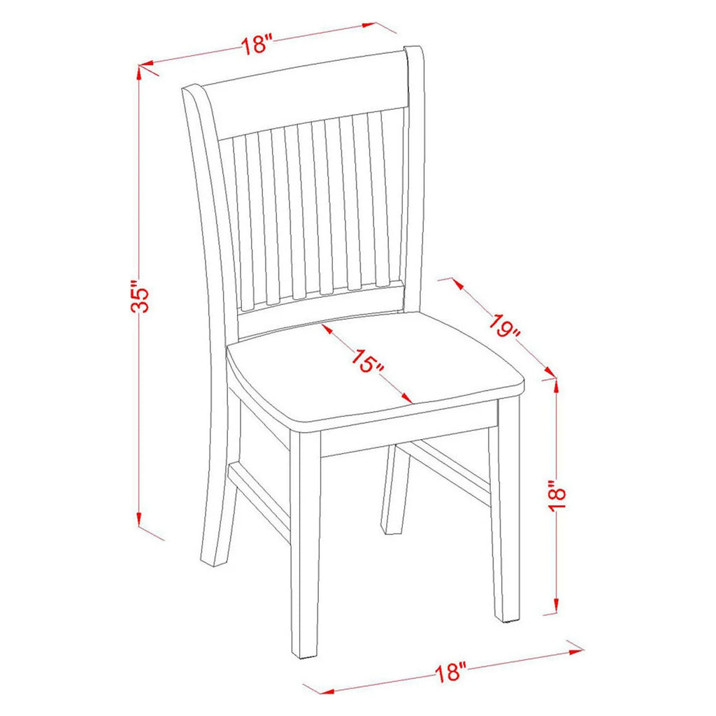 5 Pc Kitchen Table Set with 4 Wood Seat Chairs A414