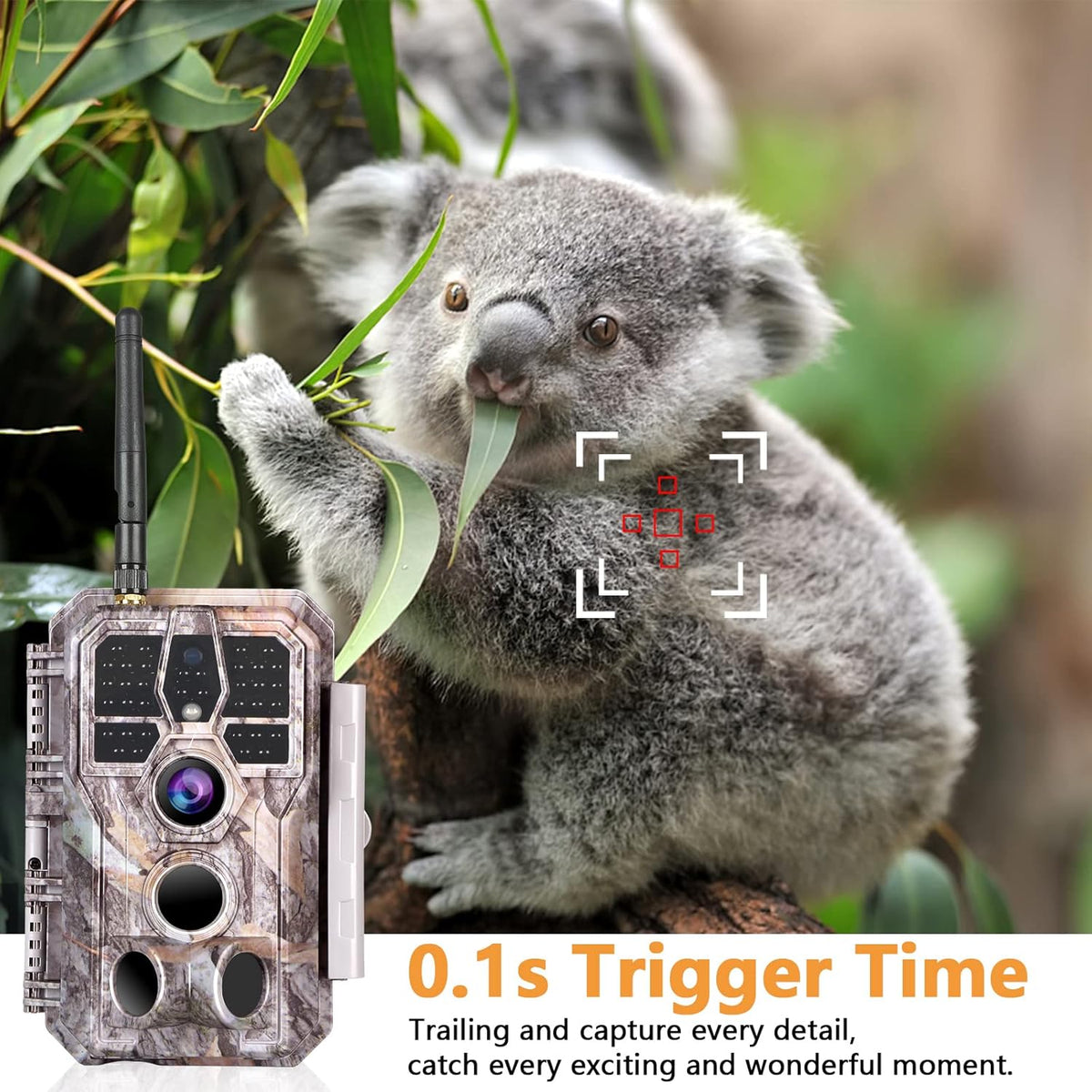 Bluetooth WiFi Deer & Trail Game Camera 32MP 1296P No Glow Night Vision Waterproof F577046