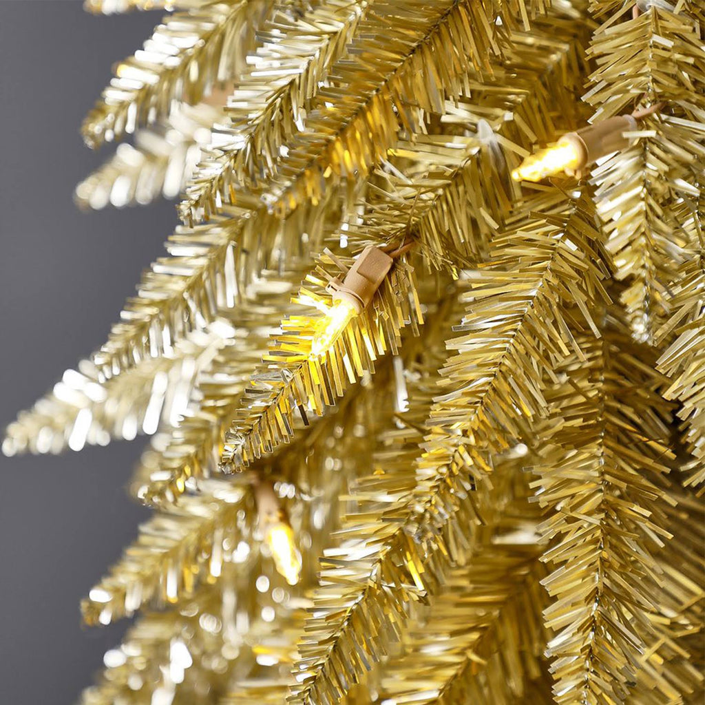 7 Foot Prelit Artificial Christmas Tree with Stand, Champagne, Gold K578113