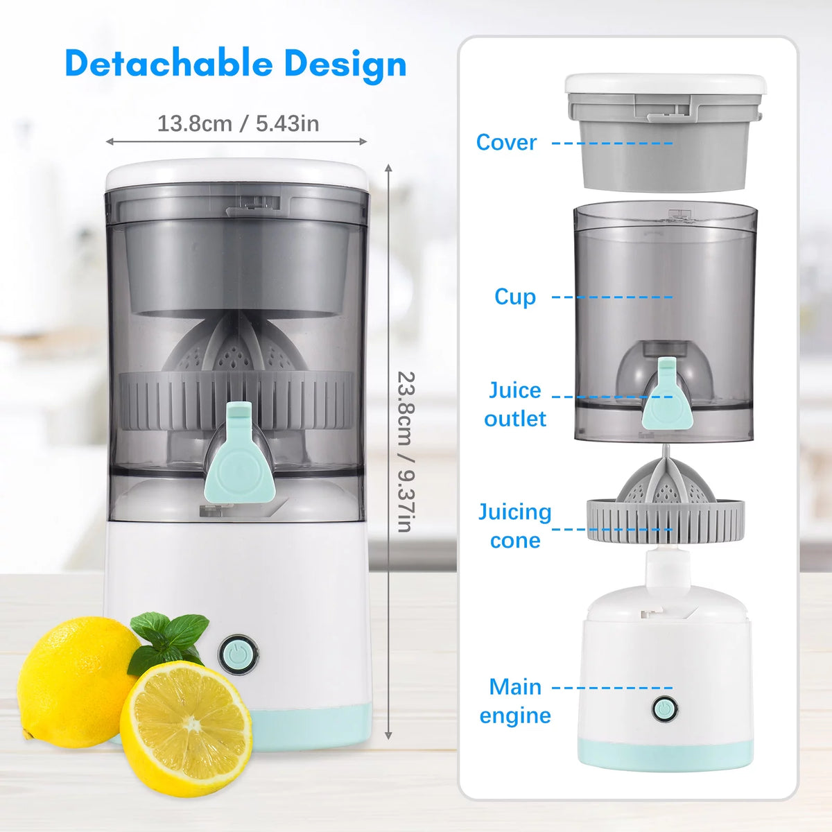 Electric Orange Juice Squeezer Portable Citrus Juicer P43678