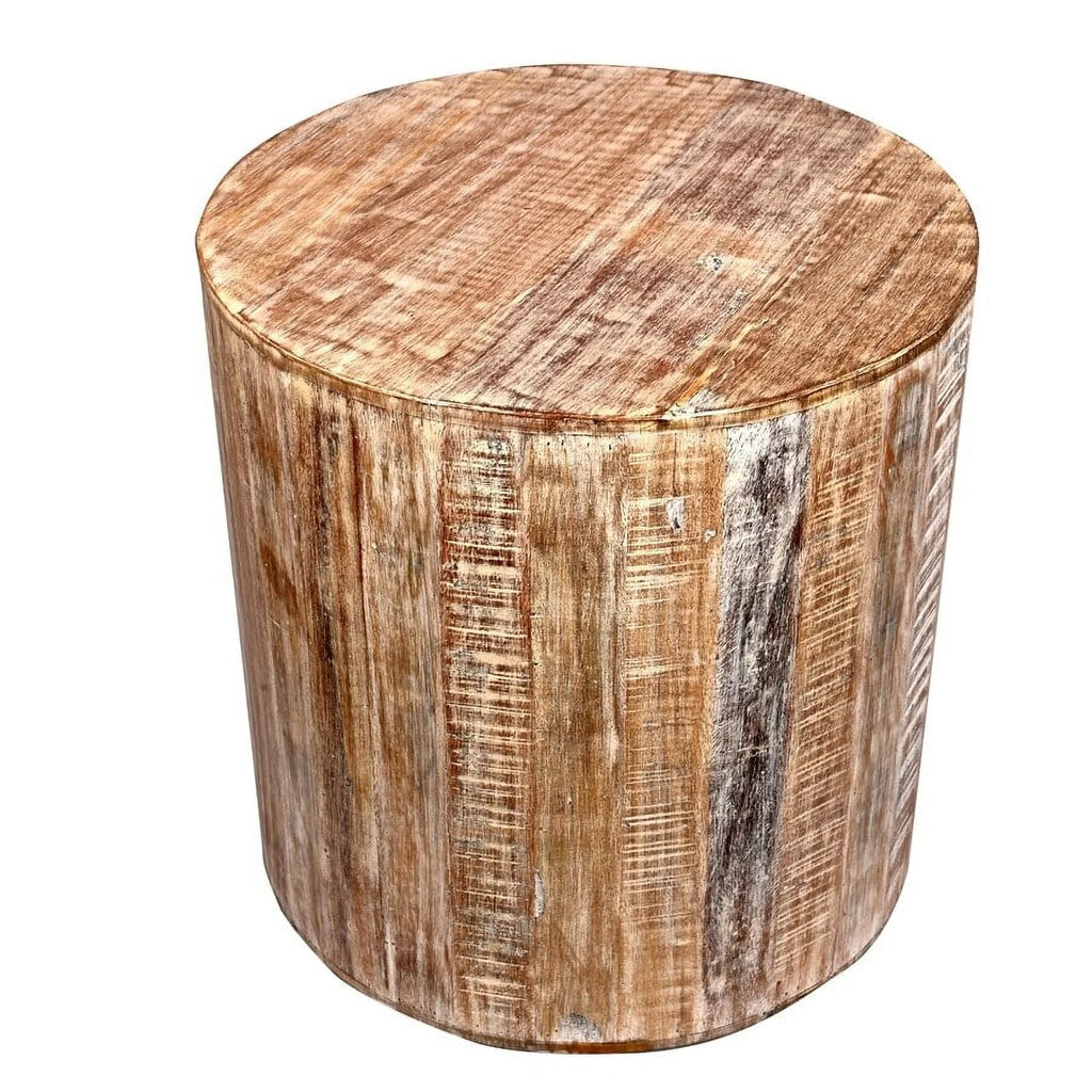 Reclaimed Wood 18 inch Round Side Table D515557
