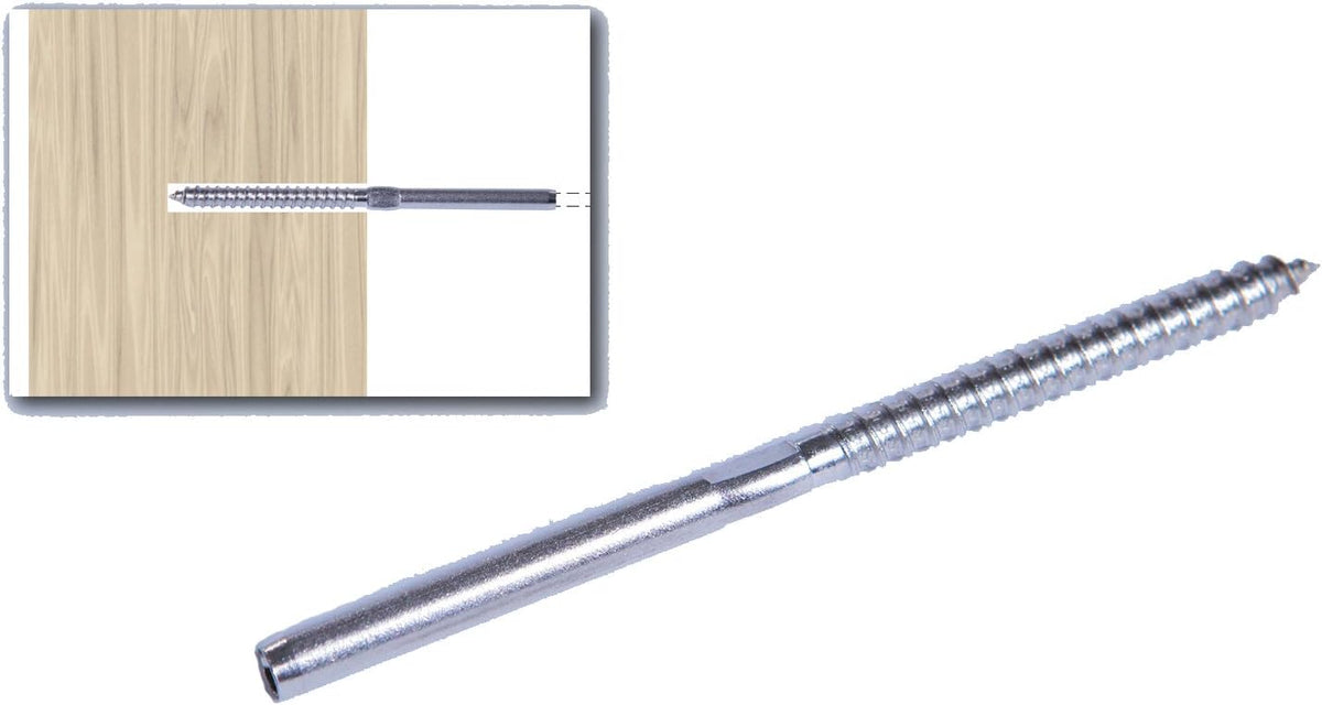Stainless Steel Hand-Crimp Lag Stud for 1/8 Cable O648