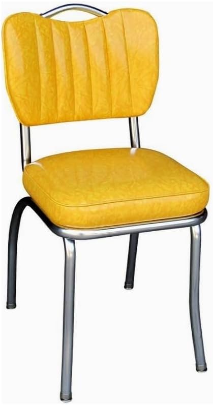 Cracked Ice Yellow Diner Chair with Channel Back I34159