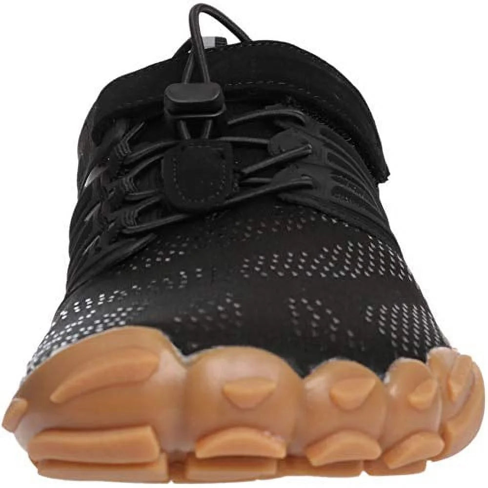 Black Wide Toe Box Minimalist Barefoot Trail Running Shoes T906033