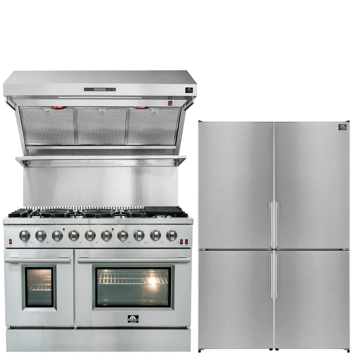 48 Dual Fuel Range, Range Hood, Refrigerator H760282