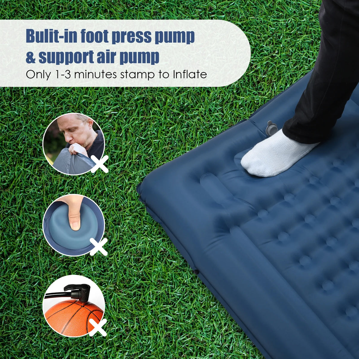 Inflatable Sleeping Pad 4 Inch Air Mattress Y272