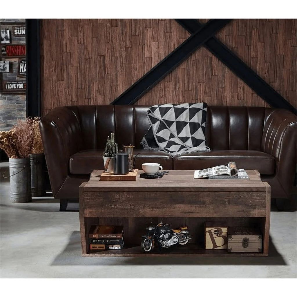 Oak Wood Storage Coffee Table and TV Stand Set I258243