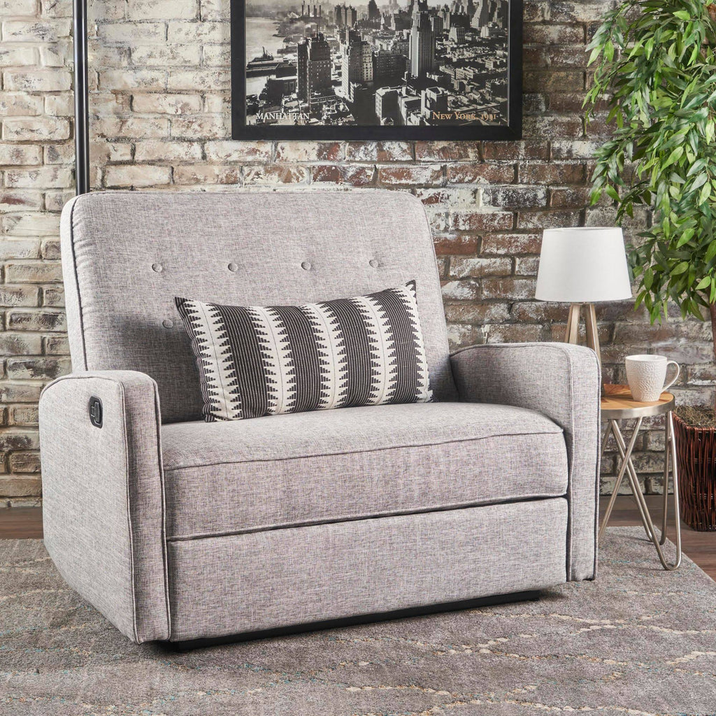 Light Gray Tweed Loveseat Recliner G9802