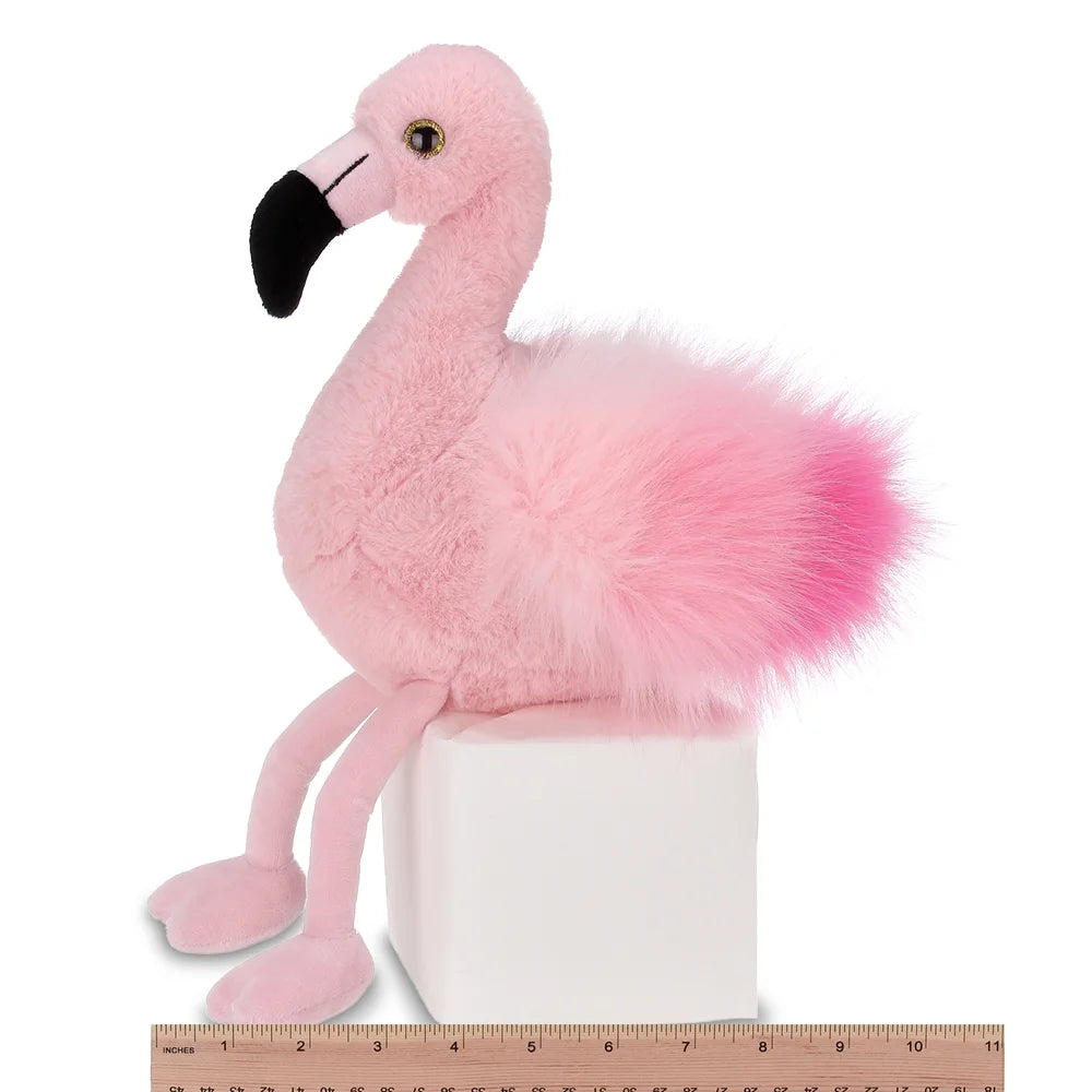 Pink Plush Faux Fur Flamingo Stuffed Animal, 8.5 inches V644