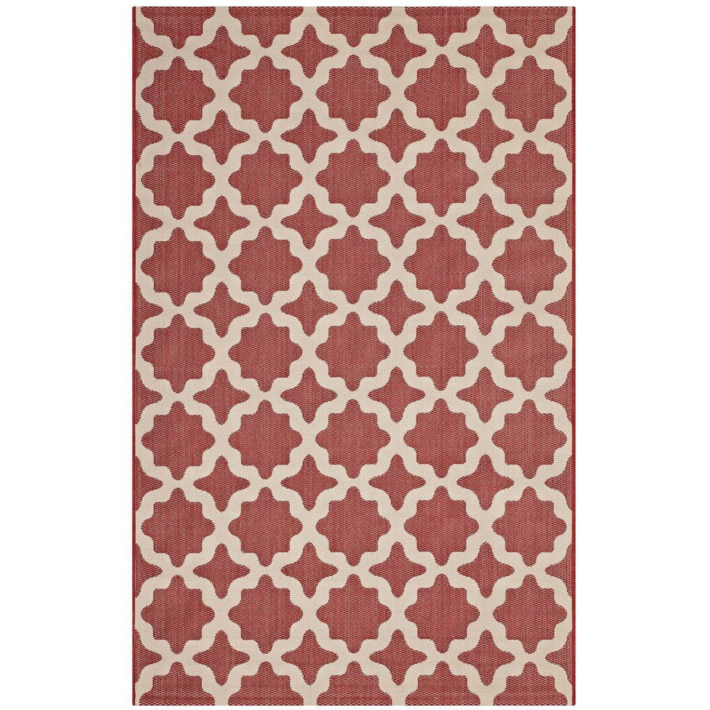 Multi Red Moroccan Style Fabric Area Rug K607772