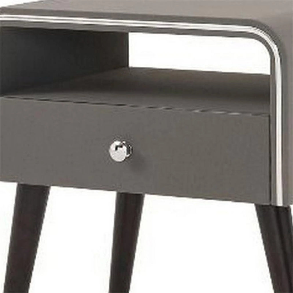 16" 1-drawer Wood Curved Edge Nightstand K526923